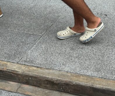 Wearing Crocs