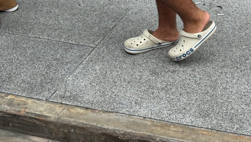Wearing Crocs